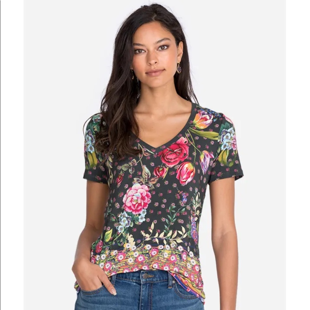 Johnny Was Naomi Favorite Border ShortSleeveTee XL